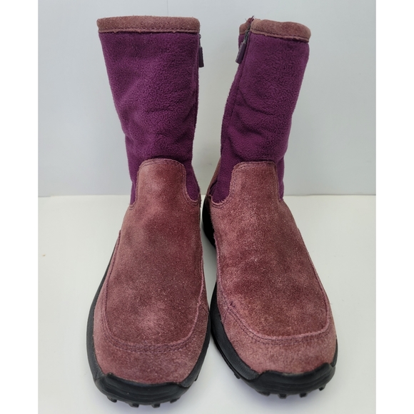 L.L.Bean Purple leather boots size 6M - Picture 2 of 12